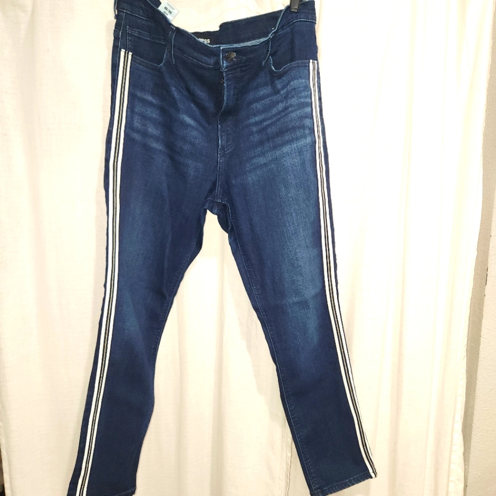 Express 16r ankle high rise with side stripe